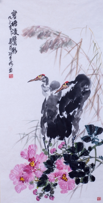 张秀珍《寒塘渡鹭影》