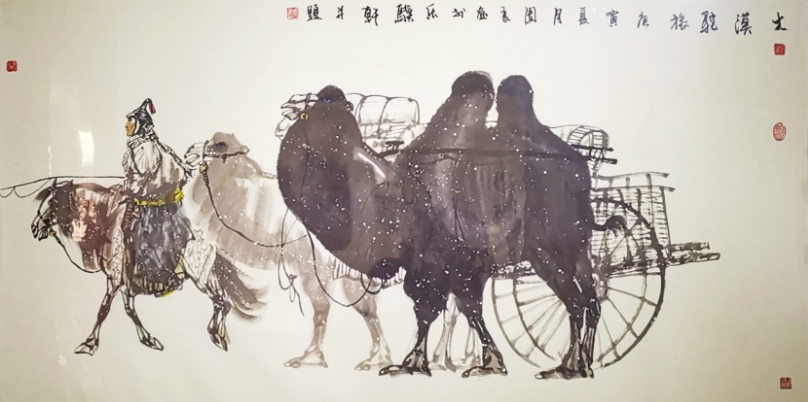 吴团良《大漠驼旅》