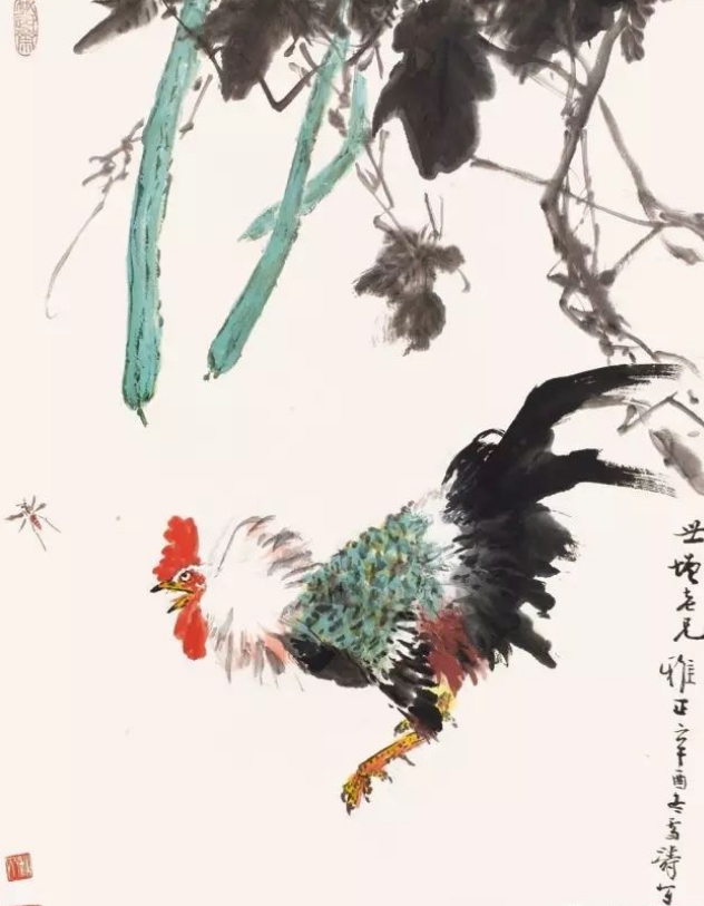 王雪涛画鸡