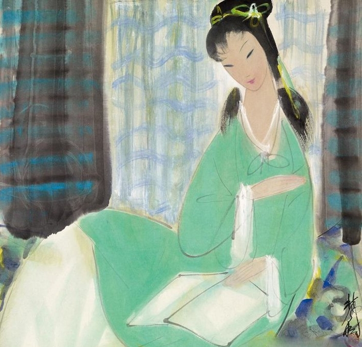 林风眠《读书仕女图》