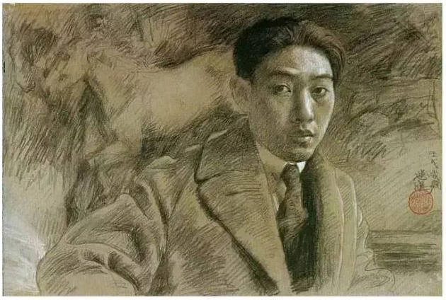 徐悲鸿 素描自画像
